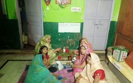 रामगढ़ मे  महिलाओं ने श्रद्धा और भक्ति से की गणगौर माता की पूजा