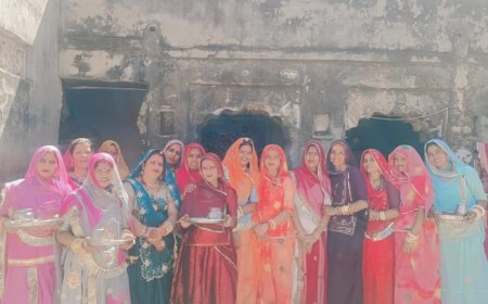 गणगौर माता की पूजा अर्चना कर महिलाओं ने अपने सुहाग की लंबी उम्र व सुख समृद्धि की मांगी मन्नतें