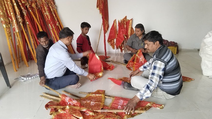 मां शाकंभरी सकराय धाम में अर्पित होने वाले ध्वज बनकर हुए तैयार