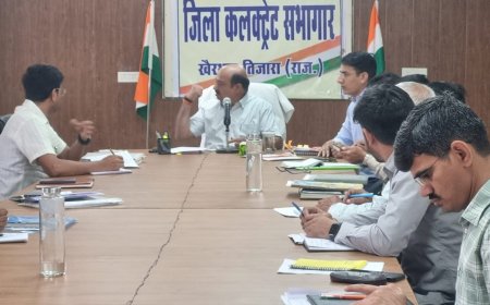 जिला कलक्टर की अध्यक्षता में साप्ताहिक समीक्षा बैठक आयोजित:जल शक्ति अभियान के संबंध में दिए दिशा निर्देश