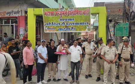 मदरसा अंजुमन इस्लामिया कमेटी ने बारां स्थापना दिवस के मोके पर जुलूस का किया इस्तकबाल