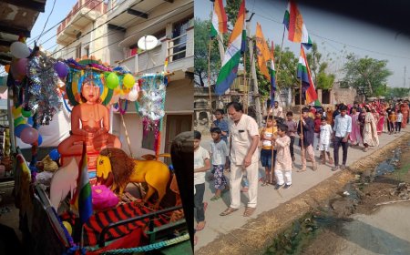 महावीर जयंती पर निकाली भव्य शोभायात्रा