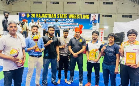 भीलवाड़ा के  पुरुष व महिला पहलवानों ने  कुश्ती में जीती जनरल चैंपियनशिप