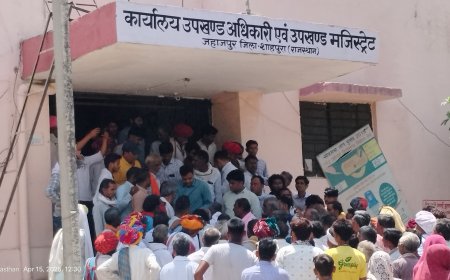 ग्राम पंचायत परिसीमन के विरोध में ग्रामीणों का प्रदर्शन, उपखंड कार्यालय पर सौंपा ज्ञापन