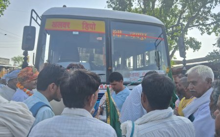 रोडवेज बस चालू होने पर जताया आभार