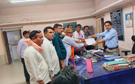 बिचगावा ग्राम पंचायत को यथावत लक्ष्मणगढ़ पंचायत समिति में रखने की मांग को लेकर राज्यपाल के नाम सौंपा ज्ञापन