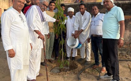 बड़ागांव में पृथ्वी दिवस पर किया पौधारोपण