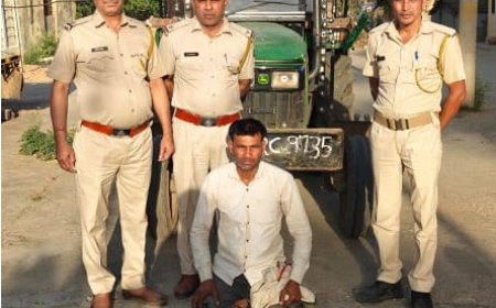 अवैध खनन कर ले जाते हुए एक को किया गिरफतार