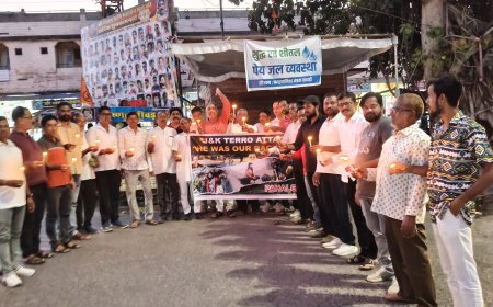 पहलगाम आतंकी हमलें को लेकर सादड़ी में भी गुस्सा , लोगों ने कैंडल मार्च निकाला