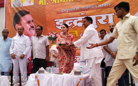 राजस्थान की डिप्टी सीएम दीया कुमारी का उदयपुरवाटी में जोरदार स्वागत