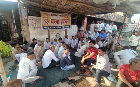 मौजपुर ग्राम को नगर पालिका लक्ष्मणगढ़ से हटाए जाने के विरोध में धरना आठवें दिन भी जारी