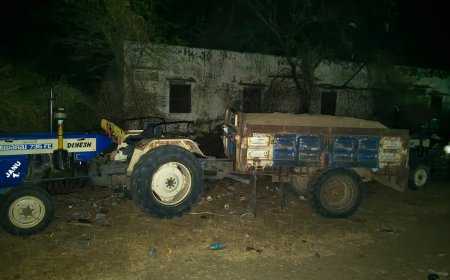 बजरी का अवैध परिवहन करते हुए एक ट्रेक्टर जप्त : चालक को किया गिरफ्तार