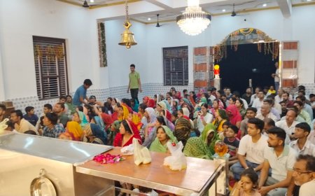 श्याम मंदिर पर हुआ सामूहिक हनुमान चालीसा का पाठ सैकड़ो भक्त पहुंचे मंदिर