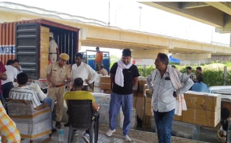 पिनान में दिल्ली-मुम्बई एक्सप्रेस वे पर हरियाणा से गुजरात जा रही शराब की 200 पेटियां पकडी