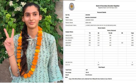 मेवात की बेटी ने रचा इतिहासः गोविन्दगढ़ में 12वीं कला में भावना चौधरी ने 99.40% अंक हासिल कर बनाया रिकॉर्ड