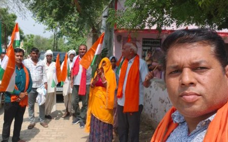 खानकी में भारतीय जनता पार्टी के तत्वावधान में निकाली तिरंगा यात्रा