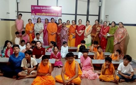 श्रमण संस्कृति संस्कार शिक्षण शिविर मे पूजा विधि पर दिया प्रशिक्षण