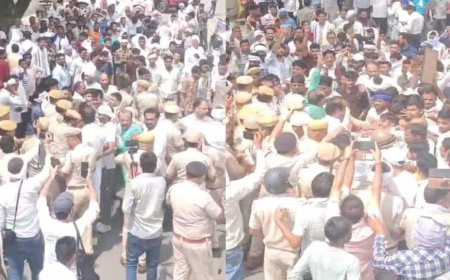 सुभाष मेघवाल हत्या मामले में कलेक्ट्रेट पर उग्र प्रदर्शन: जबदस्ती बैरिकेडिंग तोड़कर अंदर घुसने किया प्रयास,पुलिस ने किया भीड़ को तीतर- भीतर