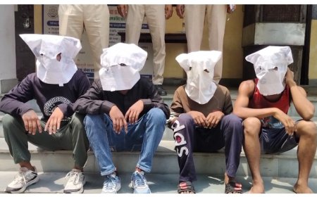 खर्चे पानी के पैसे नहीं देने पर मोबाइल नकदी चैन लूटने के आरोप में चार गिरफ्तार