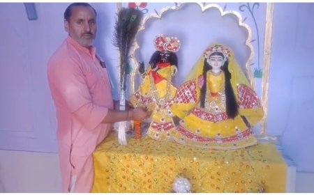 प्राचीन लाडला जी मंदिर का जीर्णोद्धार करा लाडले प्रभु श्री राधा कृष्ण जी मूर्ति स्थापना