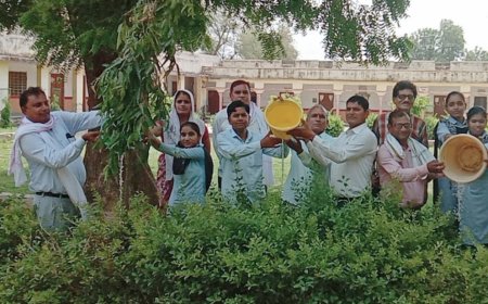 विधालय भवन का सौंदर्यकरण एवं सार्वजनिक स्थलों की साफ सफाई की