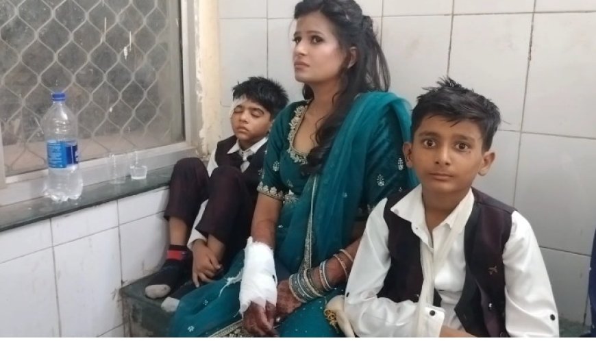 एक्सप्रेस-वे हाईवे पर प्लास्टिक बैरिकेटिंग से टकराई कार करीब आधा दर्जन लोग घायल