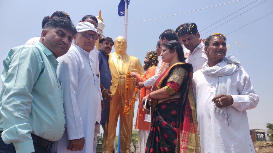 बासड़ी में संविधान निर्माता बाबा साहेब डॉ भीमराव अंबेडकर की प्रतिमा का अनावरण