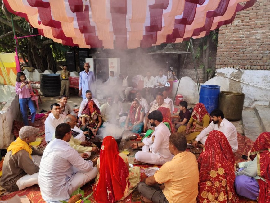 गण्डाला में बाबा भैया मन्दिर पर भण्डारे का हुआ आयोजन