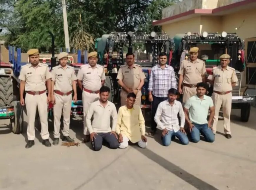 अवैध खनन के मामले में कार्रवाई:  वन विभाग की जीप को टक्कर मारने वाले 4 आरोपी गिरफ्तार