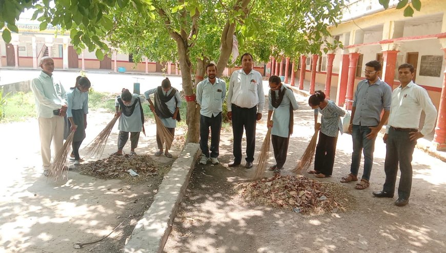 विधालय भवन का सौंदर्यकरण एवं सार्वजनिक स्थलों पर की साफ सफाई