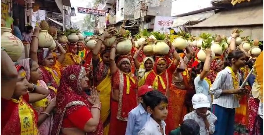 शनि जन्मोत्सव के अवसर पर निकाली मंगल कलशयात्रा