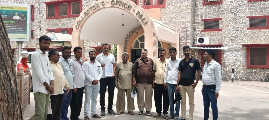 खटीक समाज के राष्ट्रीय अध्यक्ष रमेश खींची के नेतृत्व में मुख्यमंत्री के नाम जिला कलेक्टर पाली सौंपा ज्ञापन