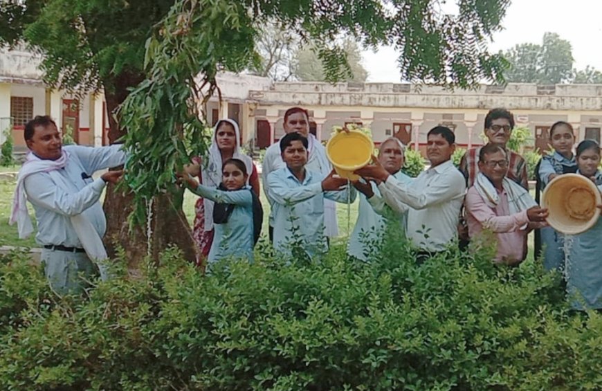 विधालय भवन का सौंदर्यकरण एवं सार्वजनिक स्थलों की साफ सफाई की