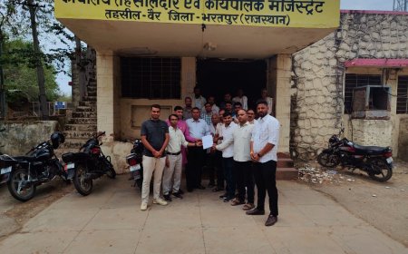 आरोपियों की गिरफ्तारी के लिए दिया राजस्व सेवा परिषद कार्मिकों ने  सांकेतिक धरना