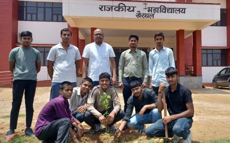 विश्व पर्यावरण दिवस पर खैरथल महाविद्यालय में किया वृक्षारोपण