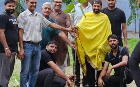 पर्यावरण दिवस के पर्व पर किया पौधारोपण