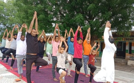 विश्व पर्यावरण दिवस पर ग्रामीणों को कराया योगाभ्यास