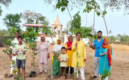 नवोदय विद्यालय शिक्षक ने छोटे भाई के जन्म दिवस पर किया पौधरोपण