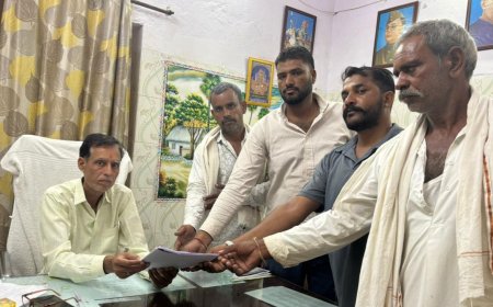 जिन्दल सा लिमिटेड कि अवैध बलास्टिंग व खनन के विरोध में ग्रामीणों ने बनेडा S.D.M व तहसीलदार को ज्ञापन सौपा