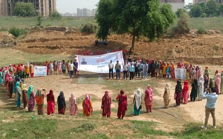 वंदे गंगा जल संरक्षण जन अभियान के तहत खानपुर जोहड़ की सफाई कर मिसाल कायम