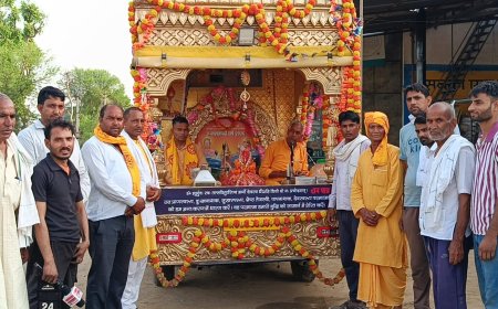 उपखण्ड नारायणपुर में जन जागरण हेतु निकाली गई अखंड दीप ज्योति कलश यात्रा