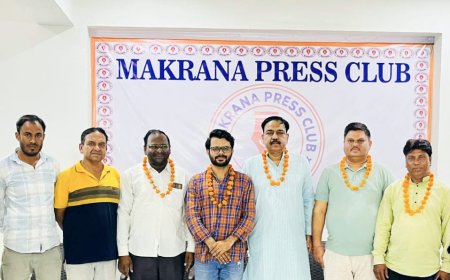 मकराना प्रेस क्लब के गठन पर समाज सेवी युवा नेता रवि मुरावतिया ने क्लब के पदाधिकारियो का किया स्वागत