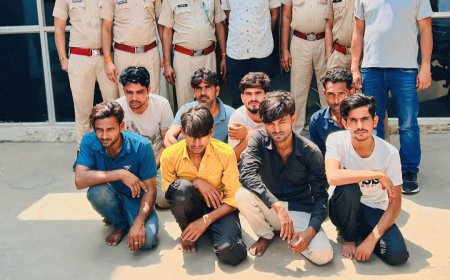 नौगावा थाना पुलिस की बड़ी कार्यवाही :सायबर ठगी के 9 आरोपीयों को गिरफ्तार कर 2 बाल अपचारी निरुद्ध ,  11 मोबाइल किए जब्त