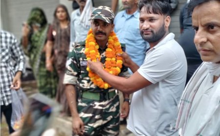 एसएसबी हेड कांस्टेबल की ट्रेनिंग पूरी होने पर घर लौटे पिंटू सैनी