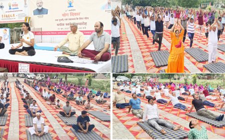 11 वें अंतराष्ट्रीय योग दिवस पर किया सामूहिक योगाभ्यास