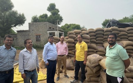 भारतीय खाद्य निगम पर हथलन एवं परिवहन ठेकेदार द्वारा धीमे उठाव के चलते आ रही समस्याओं का लिया जायजा