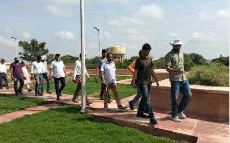 जिला कलेक्टर ने विकास कार्यों का किया निरीक्षण:सुजानगंगा नहर की सफाई को लेकर जताई नाराजगी