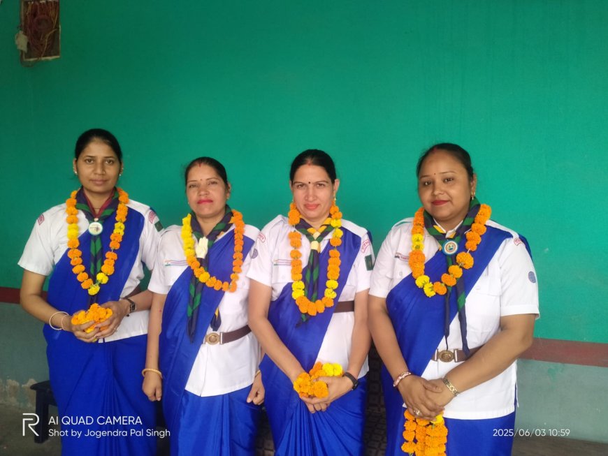 प्रशिक्षण प्राप्त कर लौटने पर स्काउट -गाइडरो का किया सम्मान