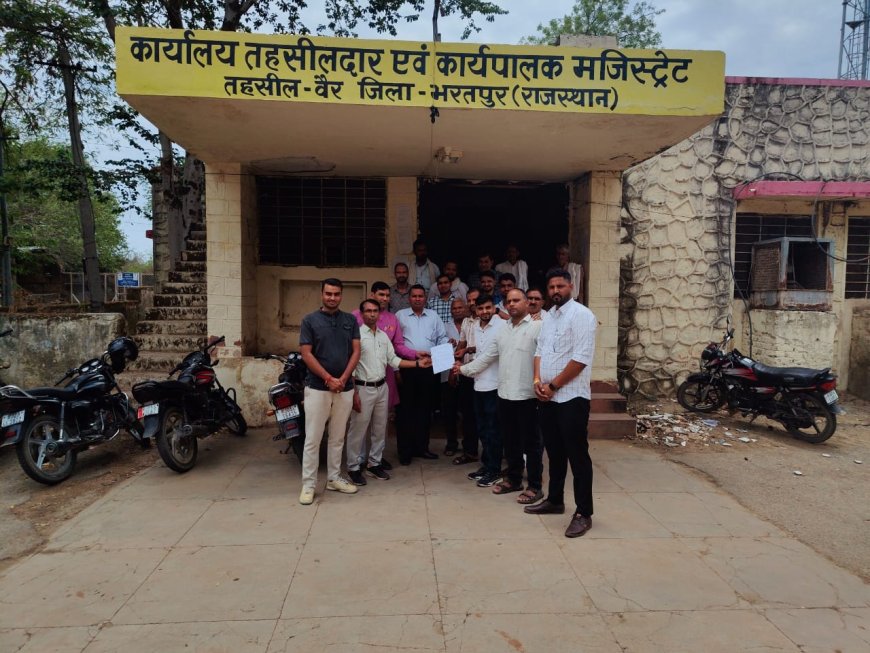 आरोपियों की गिरफ्तारी के लिए दिया राजस्व सेवा परिषद कार्मिकों ने सांकेतिक धरना