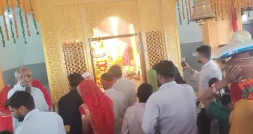 निर्जला एकादशी को लेकर रामगढ़ कस्बे के श्याम बाबा के मंदिर में पहुंचे पदयात्री